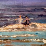 UNIDENTIFIED SIGNATURE, Children playing by the sea