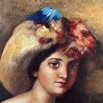 UNIDENTIFIED SIGNATURE, Woman with a hat