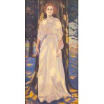 Leon Kaufmann \ Kamir (1872 Pawłowo k. Płocka - 1933 Louveciennes k. Paryż), Portret damy w białej sukni, 1925