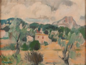 Jan Wacław Zawadowski (1891 Skobełka na Wołyniu - 1982 Aix en Provence), Pejzaż z drzewami