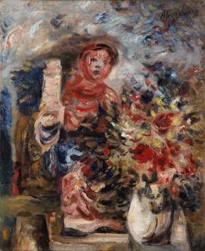 Alfred Aberdam (1894 Lwów - 1963 Paryż), Martwa natura z kwiatami i figurką, około 1930