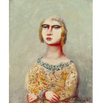 Zygmunt Dobrzycki (1896 Oleskin - 1970 Beauvallon), Portret kobiety w żółtej sukience