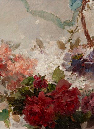 Emil Lindemann (1864 Warszawa - 1945 Ozorków k. Łodzi), Kosz kwiatów, 1897