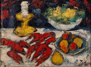 Witold Zacharewicz (pseudonim Zachar) (1929 Kraków - 1985 Kraków), Martwa natura z homarami