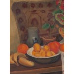 Józef Krzyżański (1898 Hnilice, Ucraina - 1987 Poznań), Natura morta con frutta e fiori, 1928