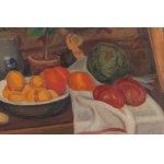 Józef Krzyżański (1898 Hnilice, Ucraina - 1987 Poznań), Natura morta con frutta e fiori, 1928