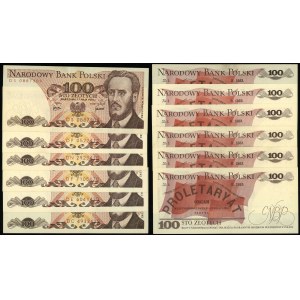 Poland, set of 6 x 100 gold, 17.05.1976