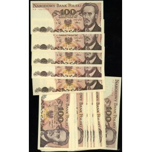 Polska, zestaw: 30 x 100 złotych, 1986-1988