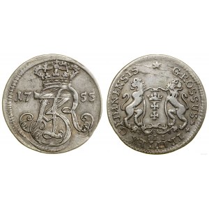 Polska, trojak, 1755, Gdańsk