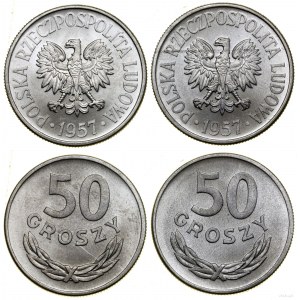 Polska, lot 2 x 50 groszy, 1957, Warszawa