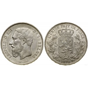 Belgia, 5 franków, 1870, Bruksela