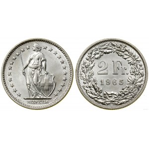 Szwajcaria, 2 franki, 1965 B, Berno