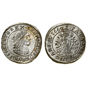 Węgry, 6 krajcarów, 1669 KB, Kremnica