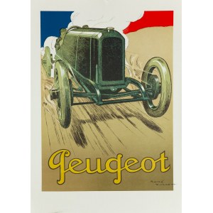 designed by Rene VINCENT (1879-1936), Peugeot race, official reprint for Musee de L'Automobiliste, 1980s.