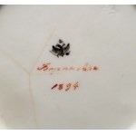 BARANOVKA. Porcelain plate with rose, Baranovka porcelain manufactory, 1894.