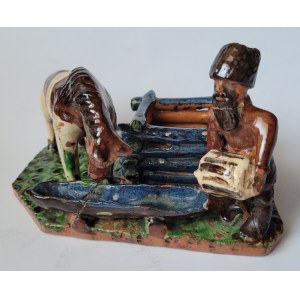 AZAREWICZ, Vilnius. Figural ceramic, glazed,
