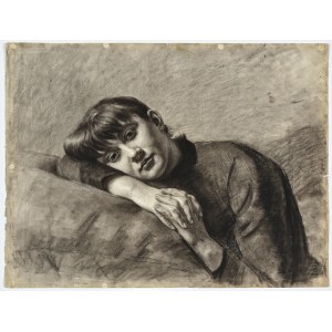 Bronisława ŁUKOMSKA-WIELOWIEYSKA (1865-1939) - Studia portretowe i martwe natury: zespół 11 prac, rysunkowych wykonanych węglem i 1 malarskiej (akwarela)