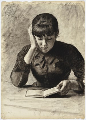 Bronisława ŁUKOMSKA-WIELOWIEYSKA (1865-1939) - Studia portretowe i martwe natury: zespół 11 prac, rysunkowych wykonanych węglem i 1 malarskiej (akwarela)