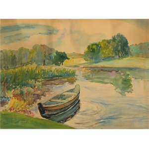 Stefan SONNEWEND (1885-1939) - Łódź nad Wartą w Bąblinie; 1925
