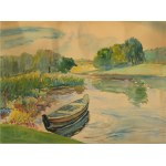 Stefan SONNEWEND (1885-1939) - Łódź nad Wartą w Bąblinie; 1925