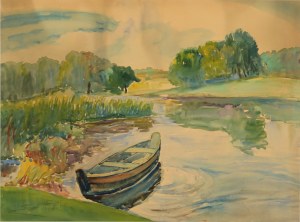 Stefan SONNEWEND (1885-1939) - Łódź nad Wartą w Bąblinie; 1925