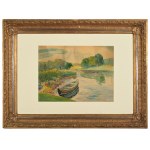 Stefan SONNEWEND (1885-1939) - Łódź nad Wartą w Bąblinie; 1925