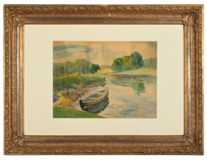 Stefan SONNEWEND (1885-1939) - Łódź nad Wartą w Bąblinie; 1925