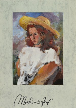 Józef MAKOWSKI (1914-1997) - Portret w kapeluszu