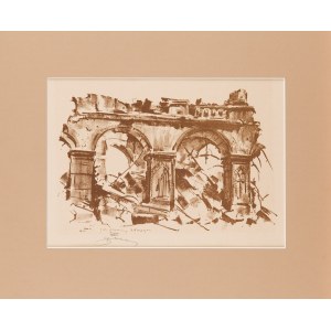 Antoni SUCHANEK (1901-1982), Ruines du vieux Varsovie - Tombe du soldat inconnu, 1945