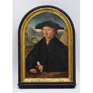 Malarz nieokreślony, Portret mężczyzny na tle krajobrazu, 1522