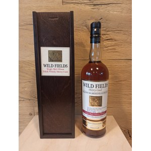 Wild Fields Sherry Cask Single Malt Wheat Polish Whisky in wooden box 0.7L 46.5% included with 2 tasting glasses