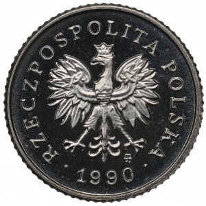 III RP, 1 grosz 1990 - Próba Ni