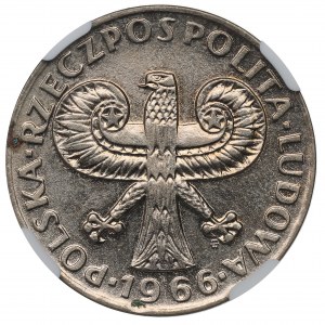 PRL, 10 złotych 1966 Mała kolumna - NGC MS62