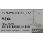 PRL, 2 złote 1974 Jagody - NGC MS66
