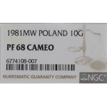 PRL, 10 groszy 1981 - NGC PF68 Cameo