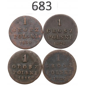 Królestwo Polskie, Zestaw 1 grosz 1816-30