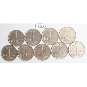 PRL, Zestaw 10 złotych 1965 - VII wieków Warszawy