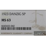 Free City of Danzig, 5 pfennig 1923 - NGC MS63