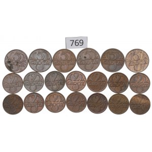 Second Republic, Set of 2-5 pennies 1925-39