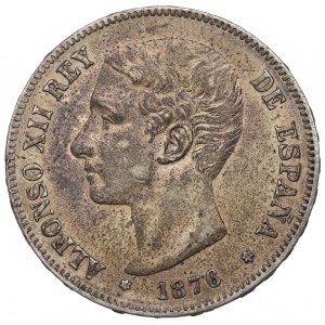 Spanien, 5 Pesetas 1876