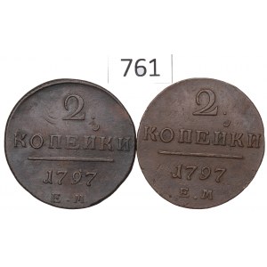 Russia, Paul I, Lot 2 kopecks 1797