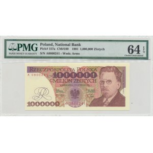 1 mln złotych 1991 A - PMG 64EPQ