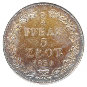 Poland under Russia, Nicholas I, 3/4 rouble=5 zloty 1839 Warsaw