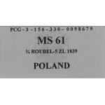 Poland under Russia, Nicholas I, 3/4 rouble=5 zloty 1839 Warsaw