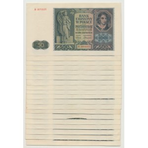 GG, 50 zloty 1941 B - pacco di banconote