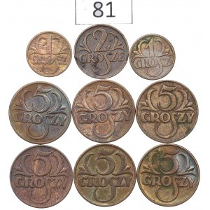 Seconda Repubblica, serie di 1-5 centesimi 1925-39