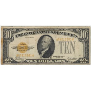 USA, 10 dolarów 1928, Gold Certificate