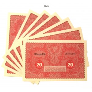 II RP, Set of 20 marks 1919 - 7 pcs. from a bank pack