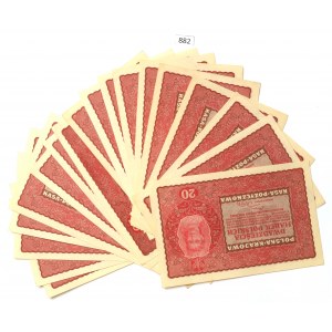 II RP, Set of 20 marks 1919 - part of a bank bundle - 18 pcs.