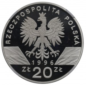 III RP, 20 złotych 1996 Jeż - NGC PF68 Ultra Cameo